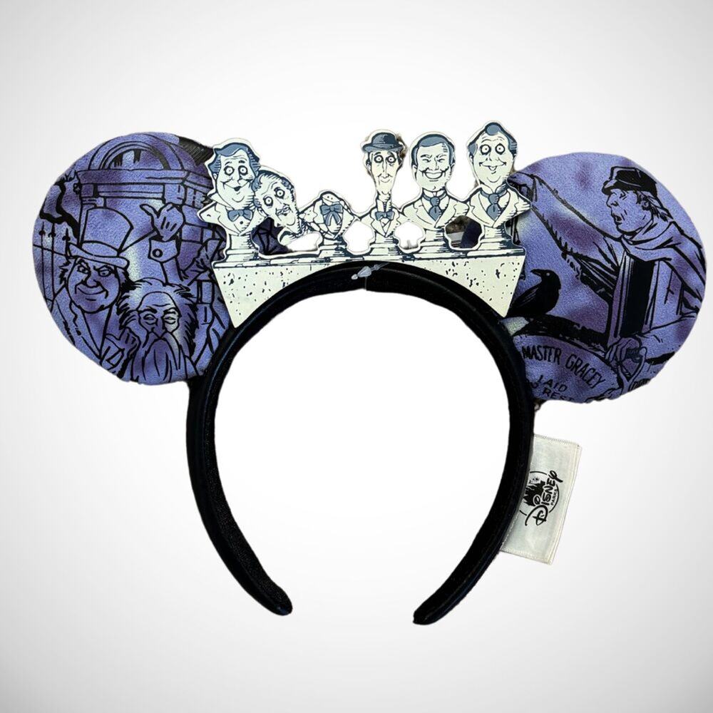 Walt Disney World Haunted Mansion Minnie Ears NWT Grim Grinning Busts Headband